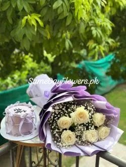 Flowers and Cake Combo Delivery Lahore - SameDayFlowers.pk